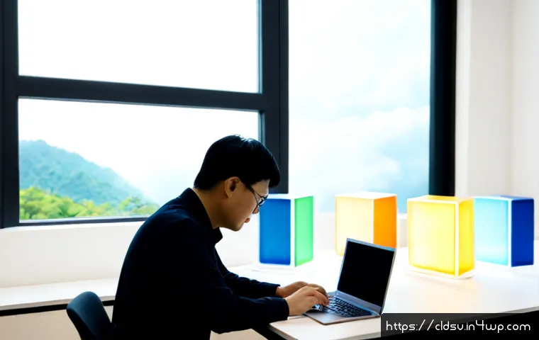 클라우드 네이티브 기술 스택의 선택 기준 - Photorealistic modern technology workspace, senior IT architect reviewing a clear modular cloud infr...